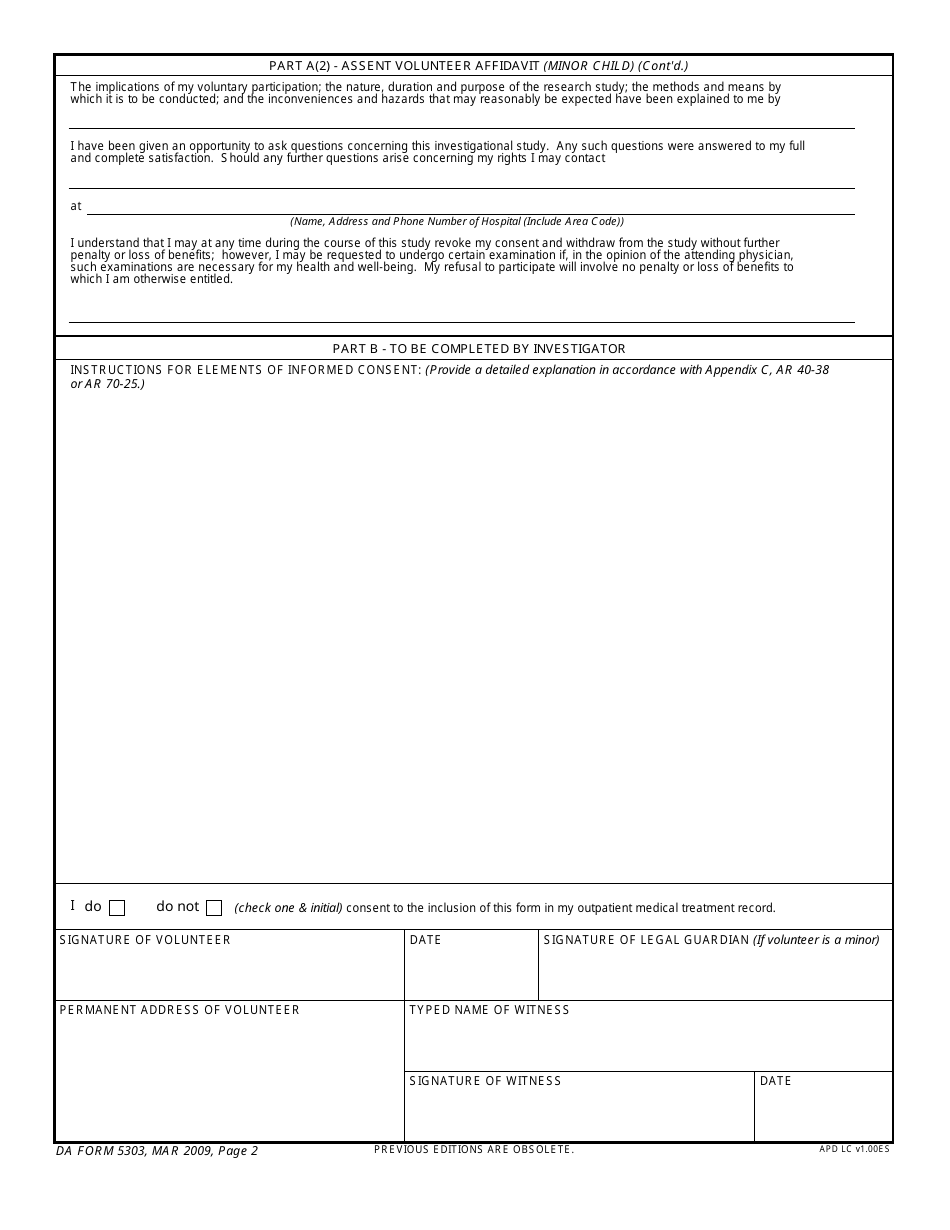 DA Form 5303 - Fill Out, Sign Online and Download Fillable PDF ...