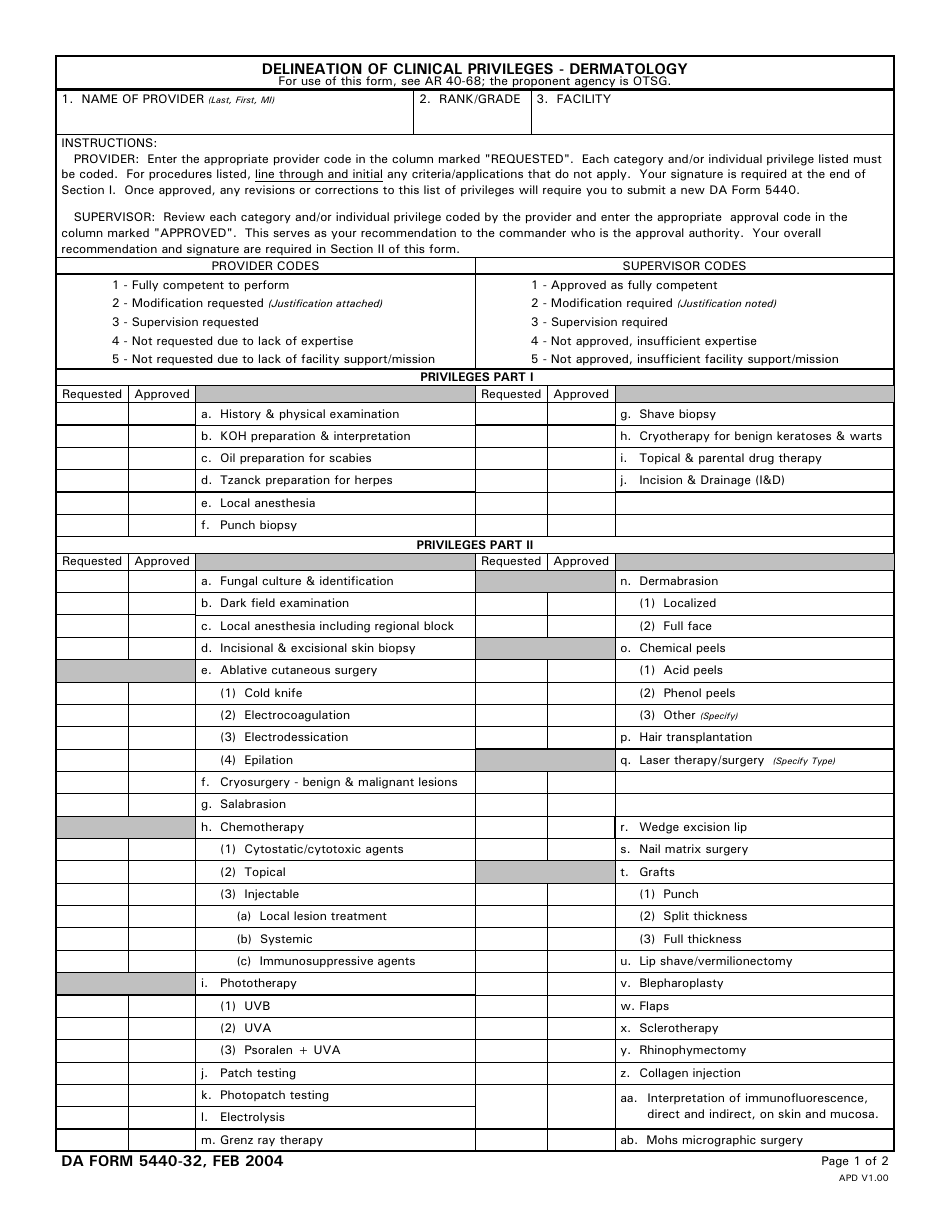 DA Form 5440-32 - Fill Out, Sign Online and Download Printable PDF ...