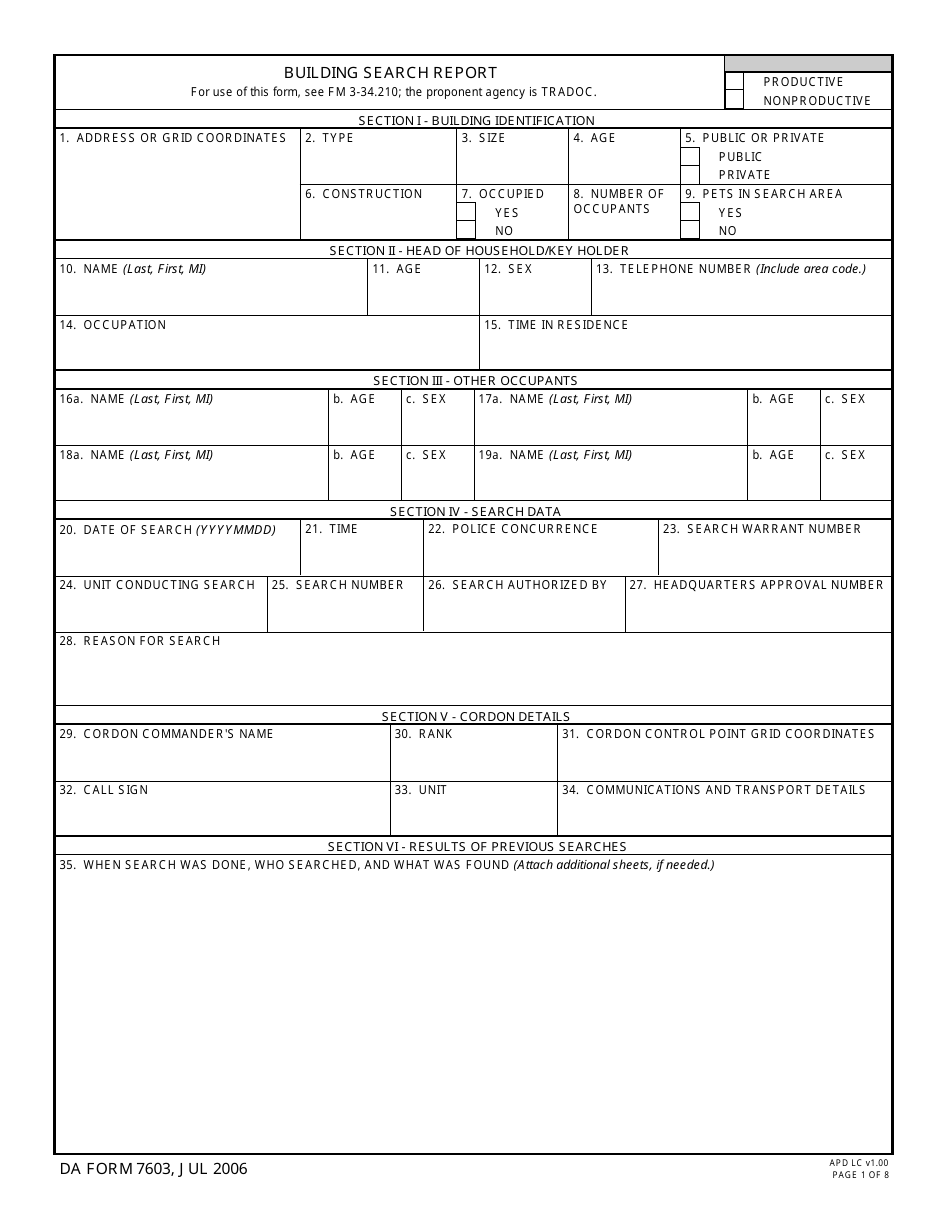 DA Form 7603 - Fill Out, Sign Online and Download Fillable PDF ...