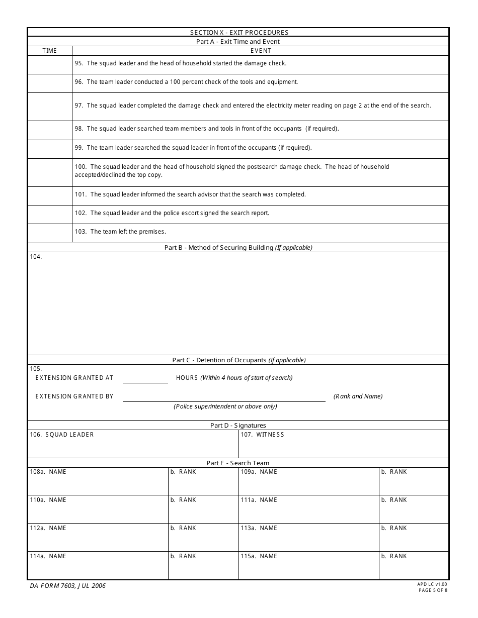 DA Form 7603 Building Search Report, Page 5