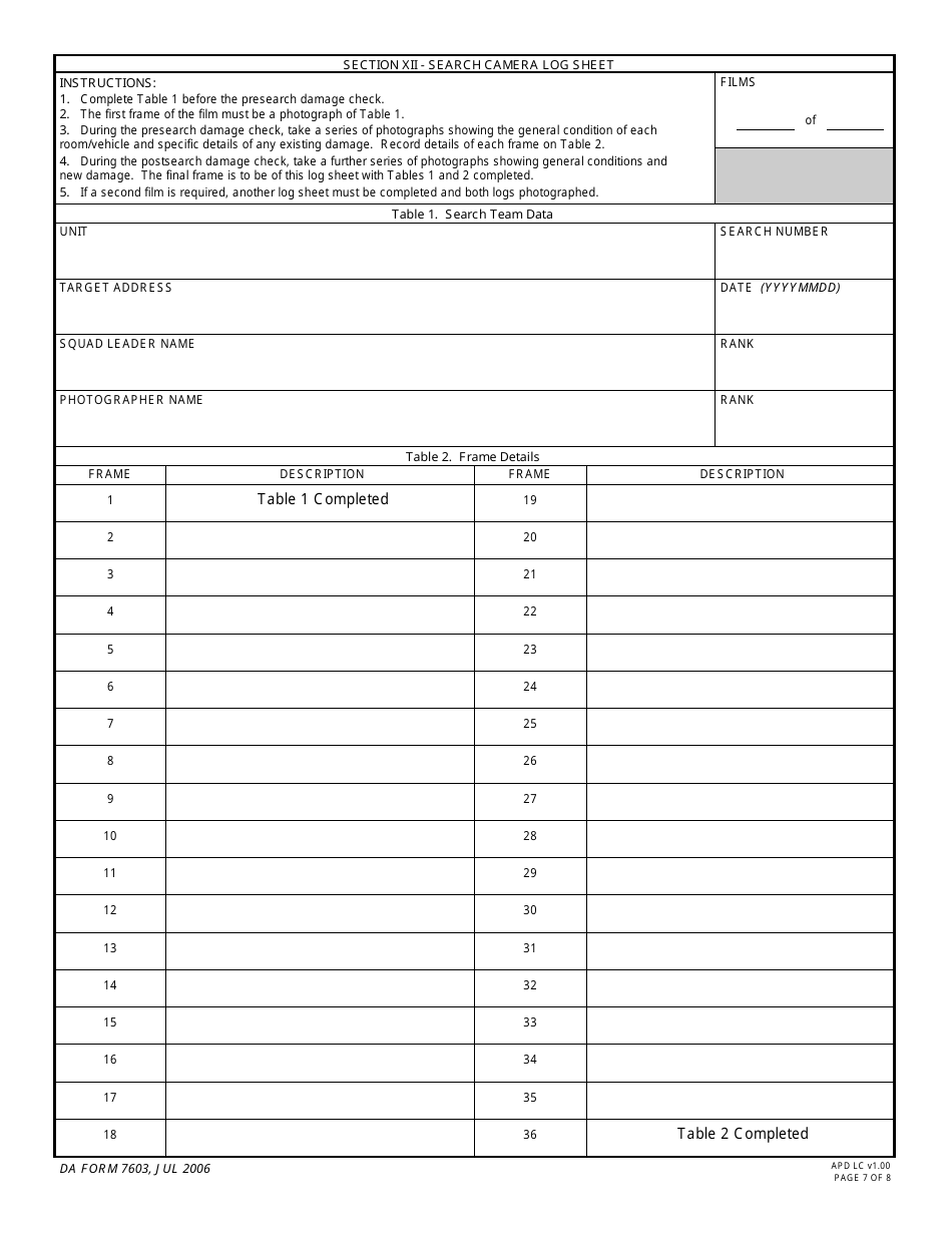 DA Form 7603 Building Search Report, Page 7