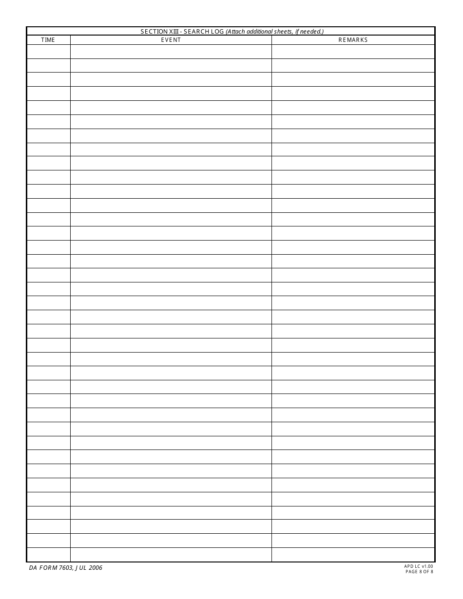 DA Form 7603 Building Search Report, Page 8