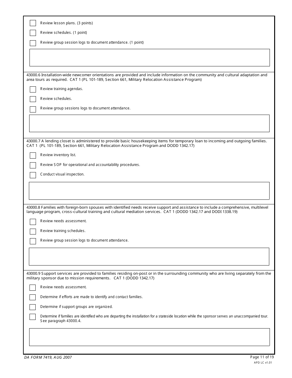 DA Form 7419 - Fill Out, Sign Online and Download Fillable PDF ...