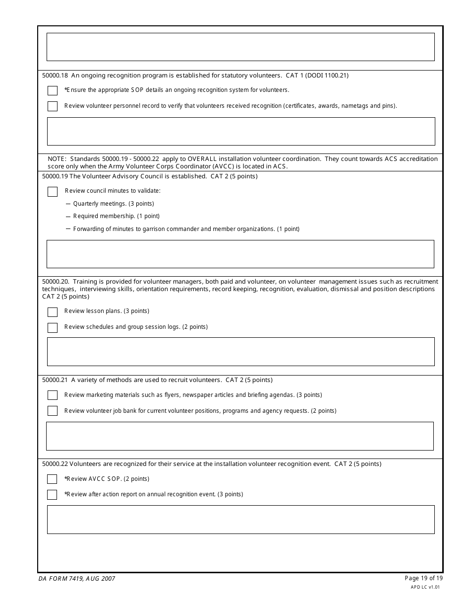 DA Form 7419 - Fill Out, Sign Online and Download Fillable PDF ...