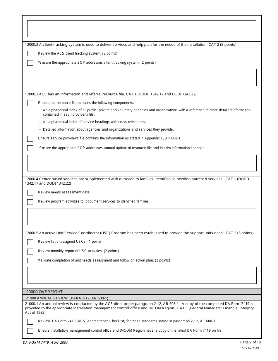 DA Form 7419 - Fill Out, Sign Online and Download Fillable PDF ...