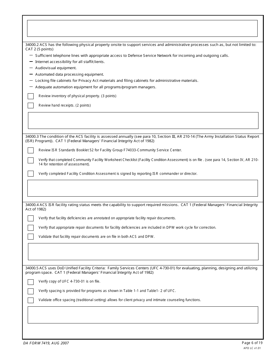 DA Form 7419 - Fill Out, Sign Online and Download Fillable PDF ...