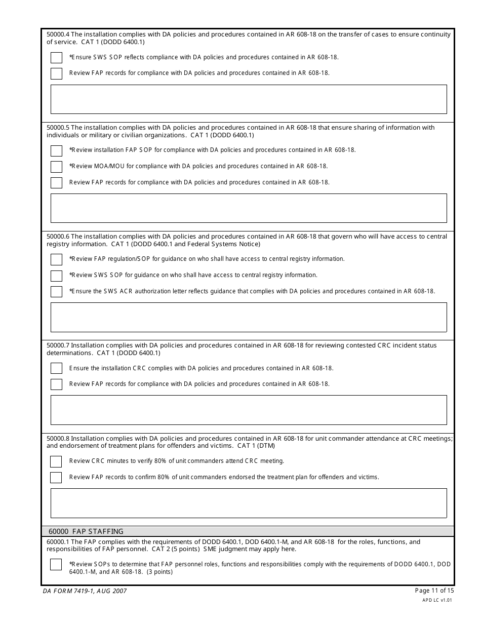 DA Form 7419-1 Family Advocacy Program (Fap), Page 11
