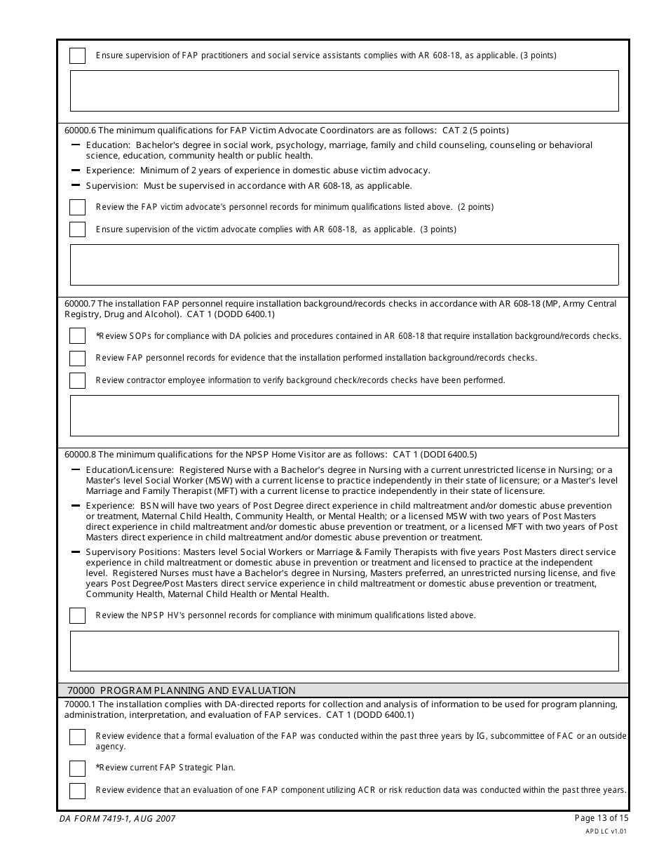 DA Form 7419-1 Family Advocacy Program (Fap), Page 13