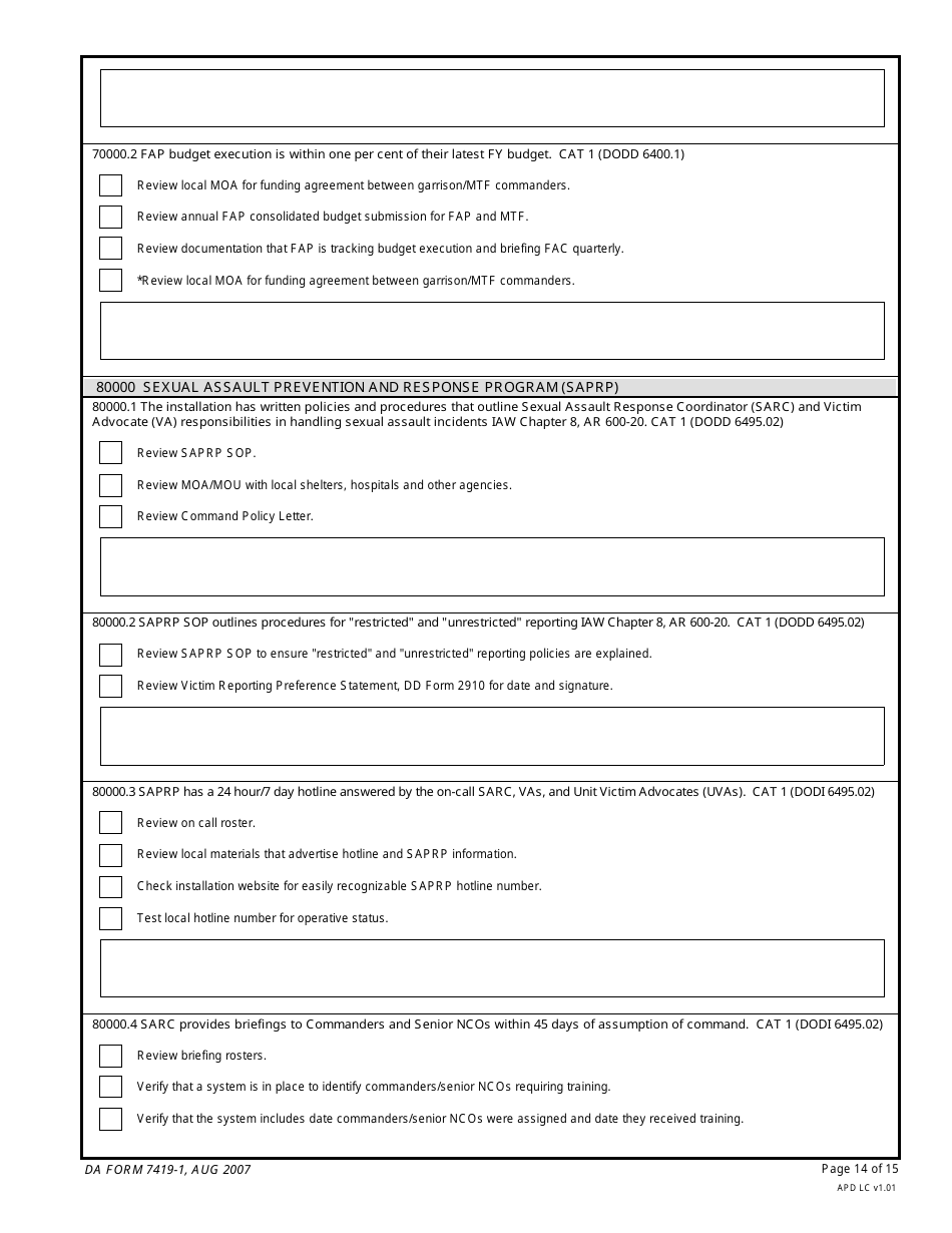DA Form 7419-1 Family Advocacy Program (Fap), Page 14