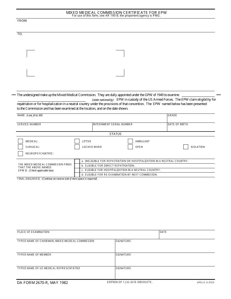 DA Form 2670-R - Fill Out, Sign Online and Download Fillable PDF ...