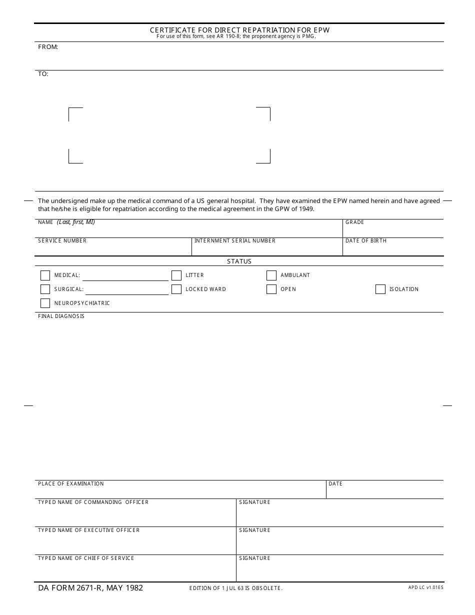 DA Form 2671-R - Fill Out, Sign Online and Download Fillable PDF ...