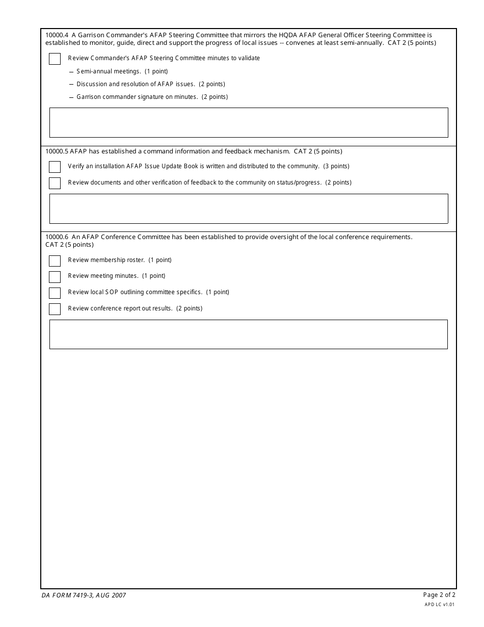 DA Form 7419-3 - Fill Out, Sign Online and Download Fillable PDF ...