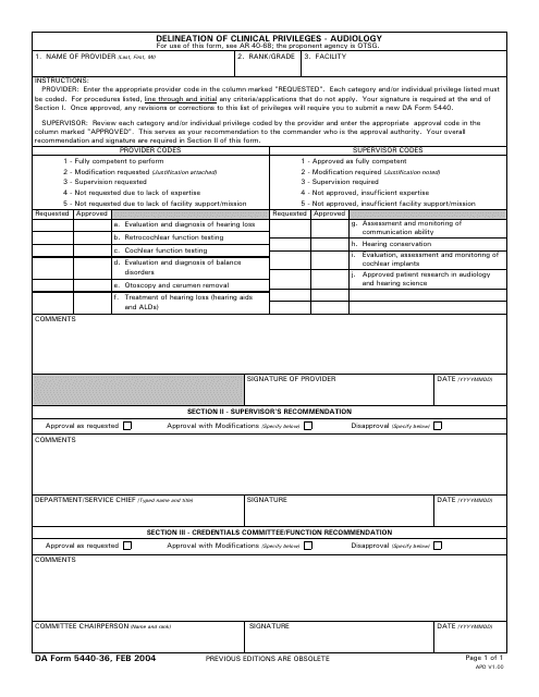 DA Form 5440-36  Printable Pdf