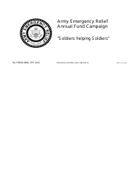 DA Form 4908 Army Emergency Relief Annual Fund Campaign