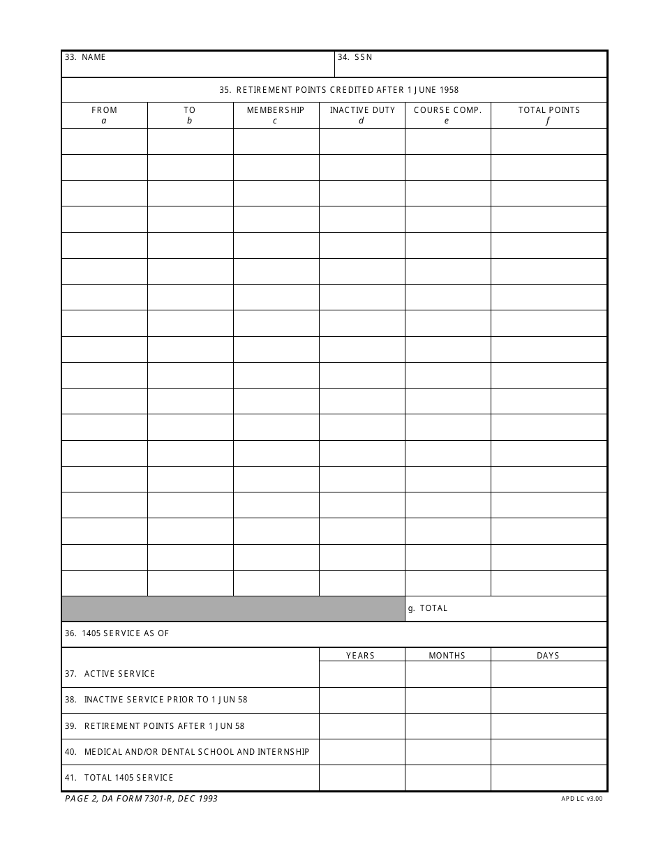 DA Form 7301-R - Fill Out, Sign Online and Download Fillable PDF ...