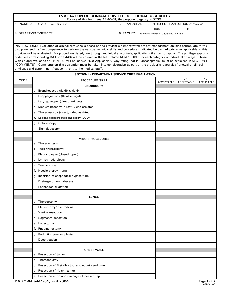 DA Form 5441-54 - Fill Out, Sign Online and Download Printable PDF | Templateroller