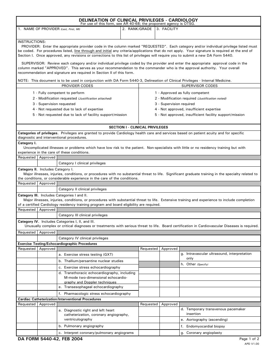 DA Form 5440-42 - Fill Out, Sign Online and Download Printable PDF ...