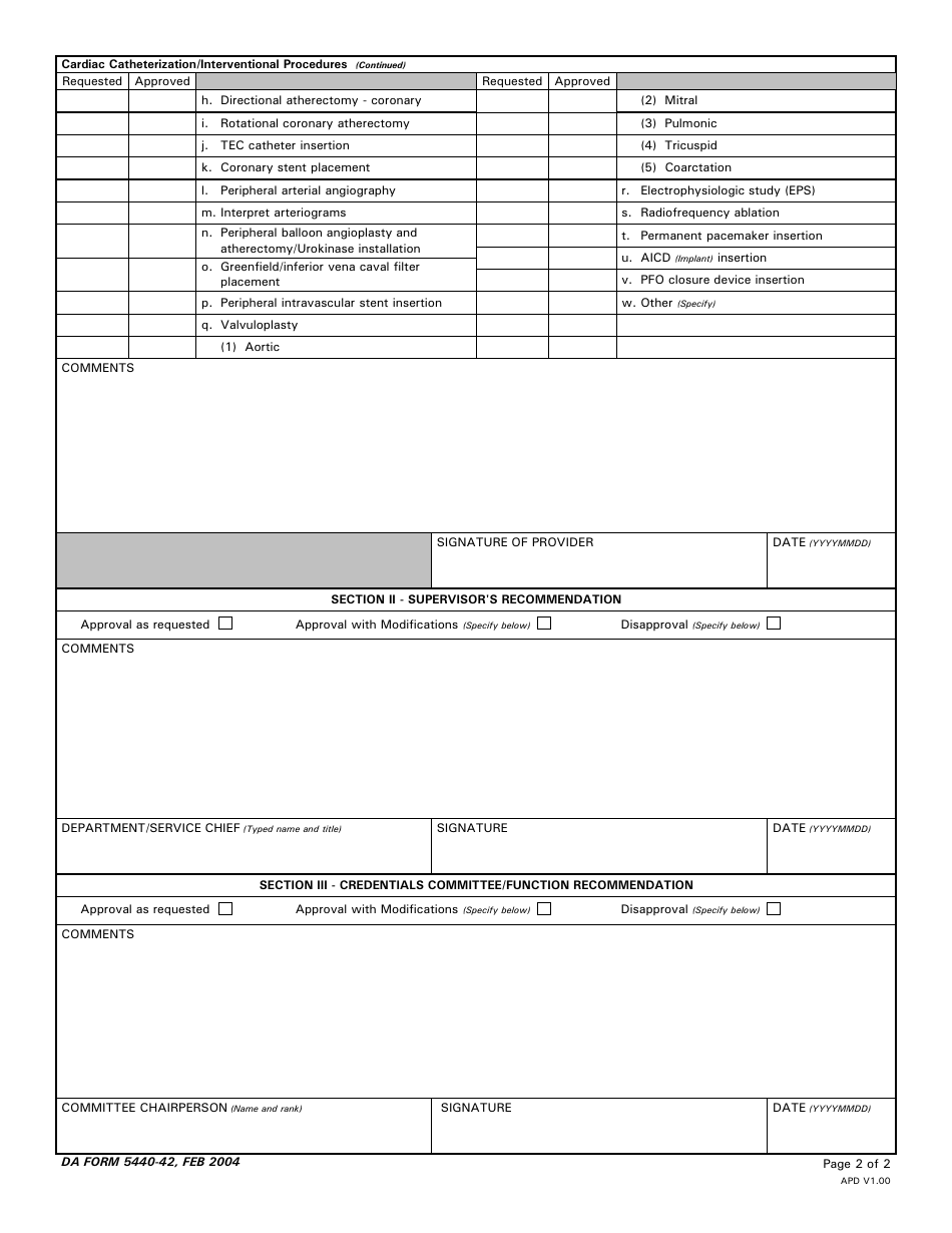 DA Form 5440-42 - Fill Out, Sign Online and Download Printable PDF ...