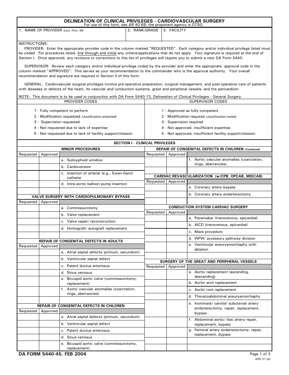 DA Form 5440-45 - Fill Out, Sign Online and Download Printable PDF ...