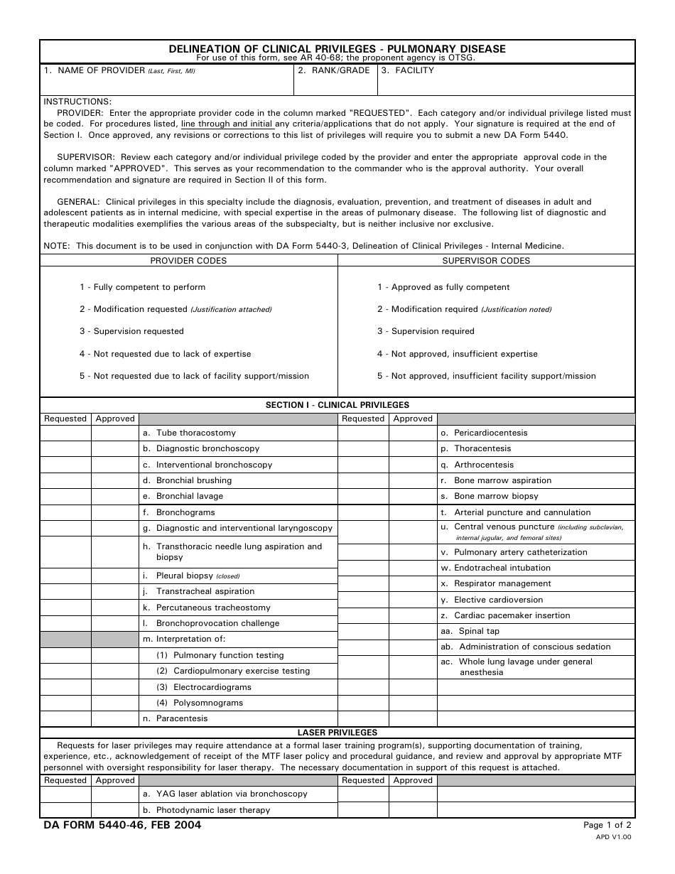 Da Form 5440-46 - Fill Out, Sign Online And Download Printable Pdf 