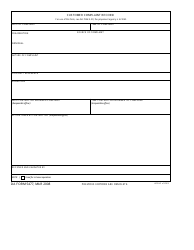 Document preview: DA Form 5477 Customer Complaint Record