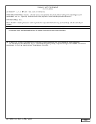 DD Form 1614 &quot;Request/Authorization for DoD Civilian Permanent Duty or Temporary Change of Station (Tcs) Travel&quot;, Page 2