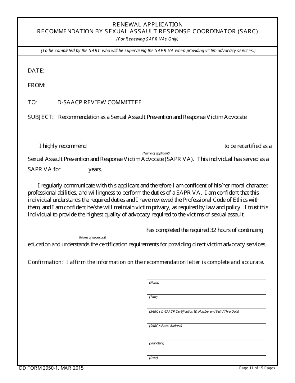 DD Form 2950-1 - Fill Out, Sign Online and Download Fillable PDF ...