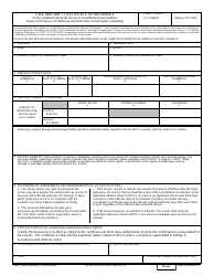 DD Form 2400 Civil Aircraft Certificate of Insurance