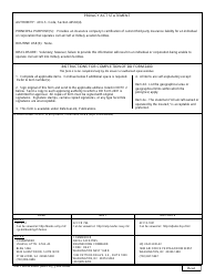 DD Form 2400 Civil Aircraft Certificate of Insurance, Page 2