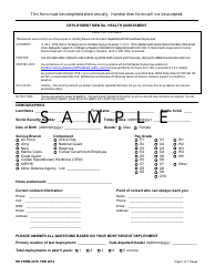 Document preview: DD Form 2978 Deployment Mental Health Assessment