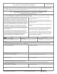 Document preview: DD Form 2402 Civil Aircraft Hold Harmless Agreement