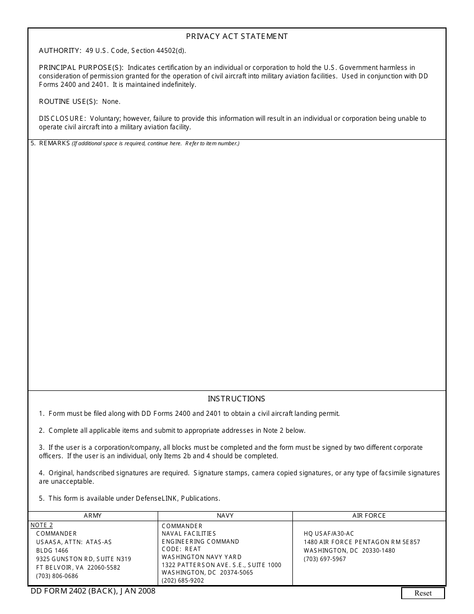 DD Form 2402 Fill Out Sign Online And Download Fillable PDF