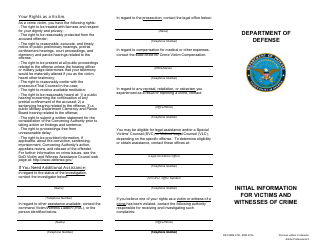 Document preview: DD Form 2701 Initial Information for Victims and Witnesses of Crime