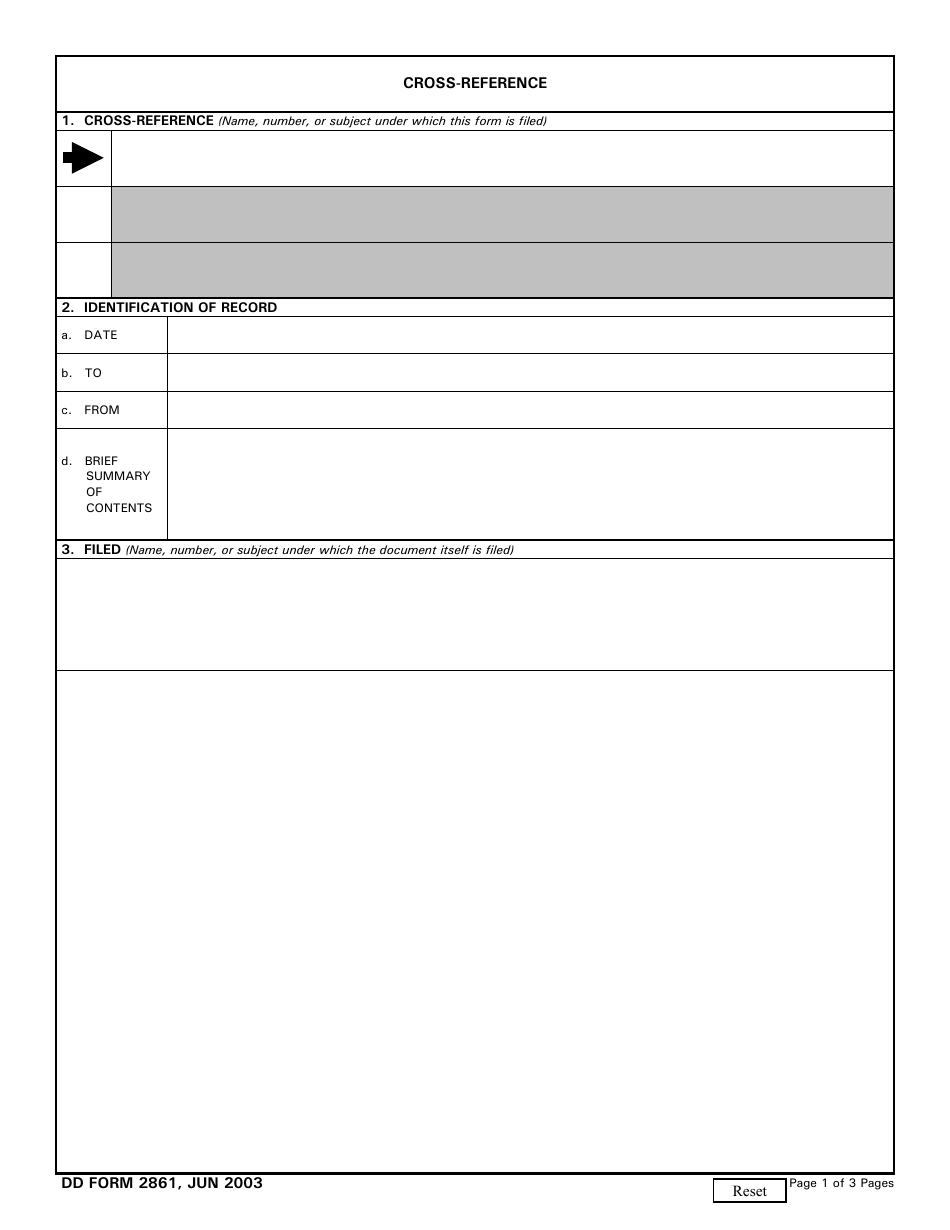 DD Form 2861 Cross-reference, Page 3