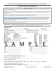 DD Form 2795 Pre-deployment Health Assessment