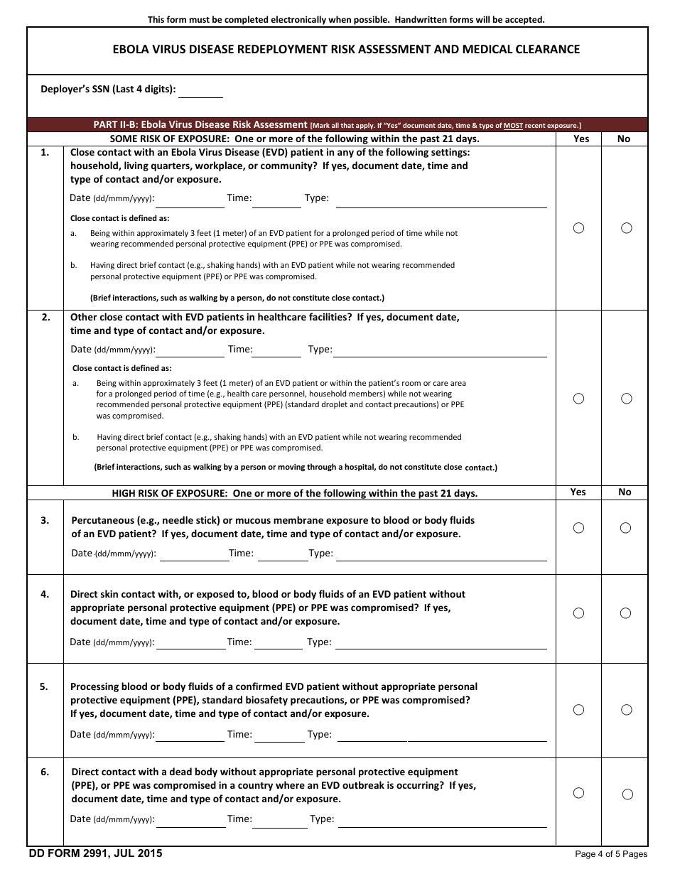 DD Form 2991 - Fill Out, Sign Online and Download Fillable PDF ...