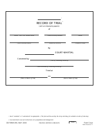 Document preview: DD Form 490 Record of Trial