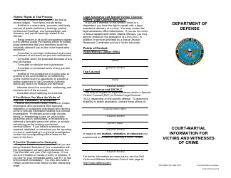 Document preview: DD Form 2702 Court-Martial Information for Victims and Witnesses of Crime