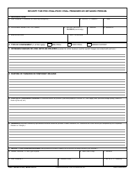 Document preview: DD Form 2708 Receipt for Pre-trial/Post-trial Prisoner or Detained Person