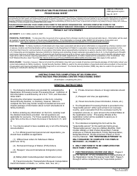 Document preview: DD Form 2585 Repatriation Processing Center Processing Sheet