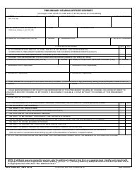 Document preview: DD Form 457 Preliminary Hearing Officer's Report