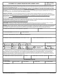 DD Form 2660 Statement of Claimant Requesting Recertified Check