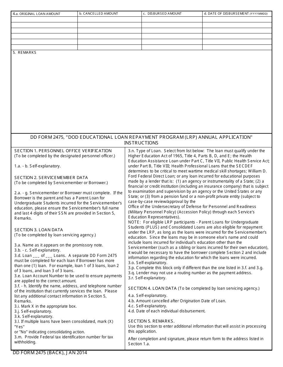 DD Form 2475 - Fill Out, Sign Online and Download Fillable PDF ...