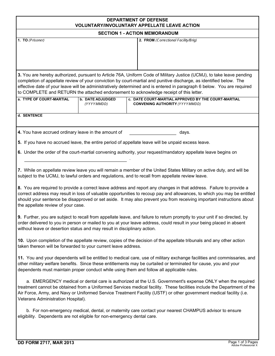 DD Form 2717 - Fill Out, Sign Online and Download Fillable PDF ...