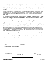 DD Form 2717 Voluntary/Involuntary Appellate Leave Action, Page 2