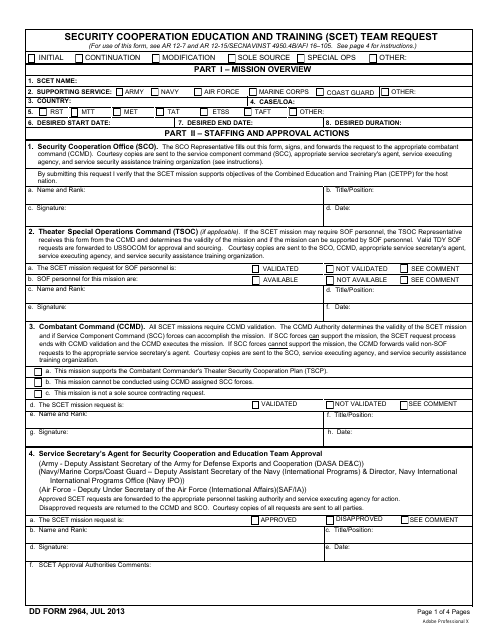 DD Form 2964  Printable Pdf