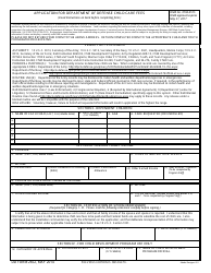 Document preview: DD Form 2652 Application for Department of Defense Child Care Fees