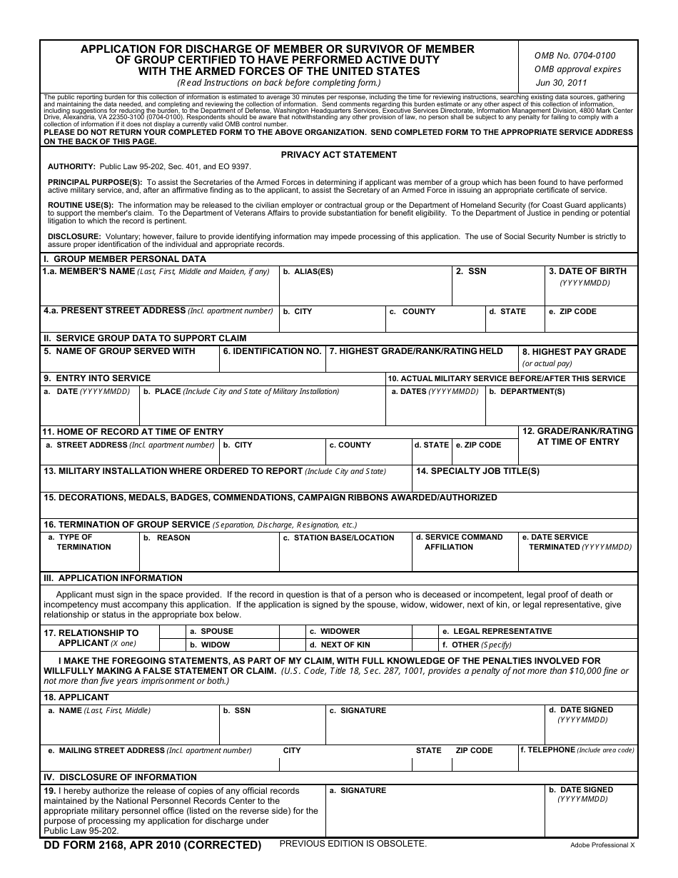 DD Form 2168 - Fill Out, Sign Online and Download Fillable PDF ...