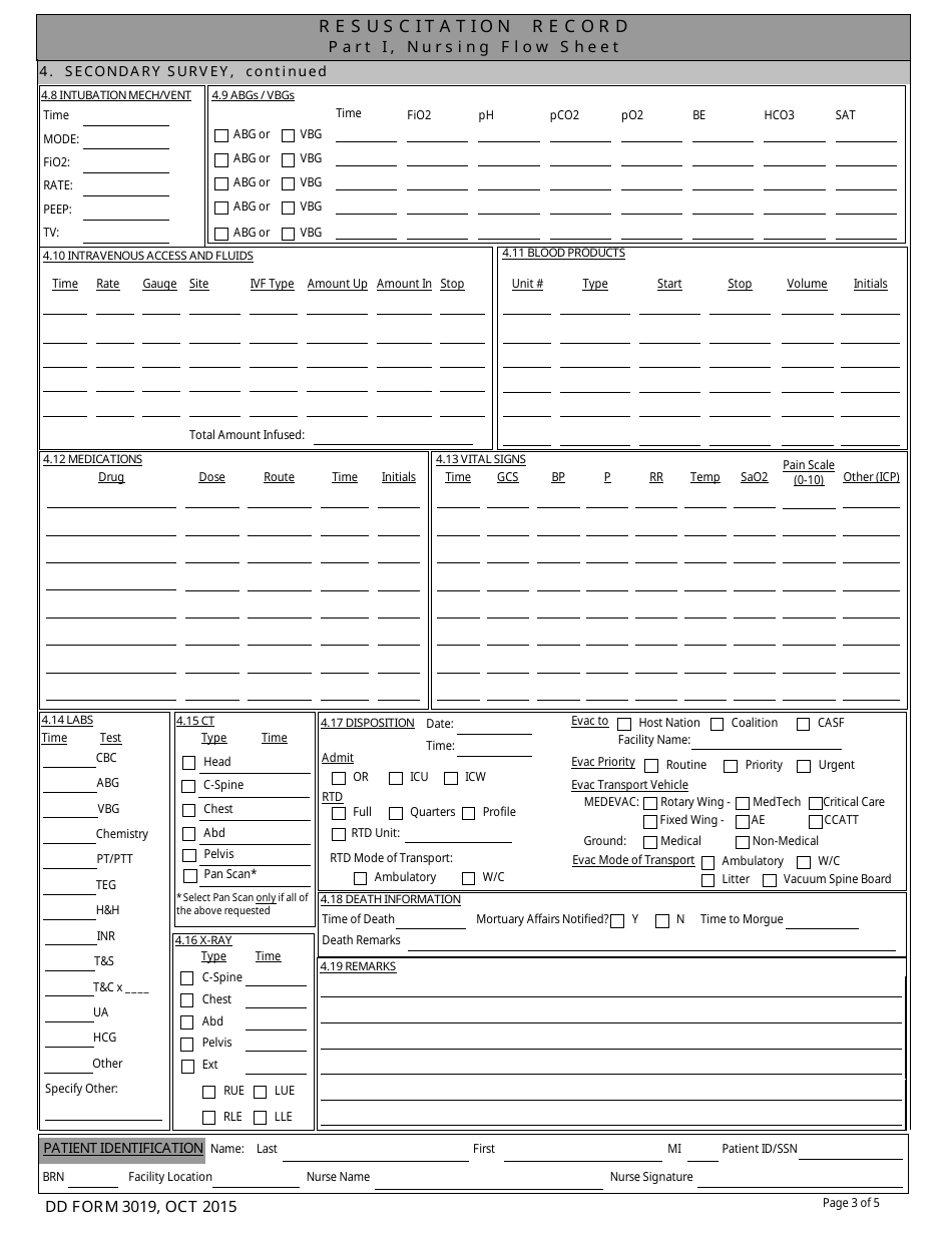 DD Form 3019 - Fill Out, Sign Online and Download Fillable PDF ...