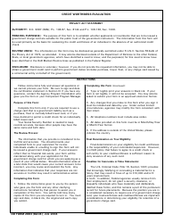 DD Form 2883 Credit Worthiness Evaluation, Page 2
